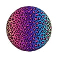 thumbnail image 2 of Gaeub Leopard Neon Rainbow Gradient 14-17in Tire Cover, Spare Tire Cover, for Camper Caravan, Trailer, Car, Truck, SUV, Jeep - 14 inch, 2 of 9