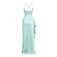thumbnail image 5 of Dvprdro Spaghetti Strap Satin Side Slit Fitted Pencil Maxi Dress for Women Adjustable Straps Solid Summer Night Out, 5 of 6