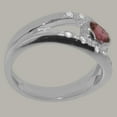 thumbnail image 3 of LBG British Made 18k White Gold Womens Ring Natural Pink Tourmaline & Cubic Zirconia Band Ring - 33 size options - Size 7.5, 3 of 7