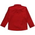 thumbnail image 4 of TiaoBug Little Boy's Button Down Oxford Shirt with Pocket Casual Tops Solid Color School Uniform Red 5-6, 4 of 5