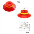 thumbnail image 3 of Brazo robótico de silicona de una sola capa con ventosas planas industriales serie F y nervaduras, paquete de 5 unidades F25, 3 of 4