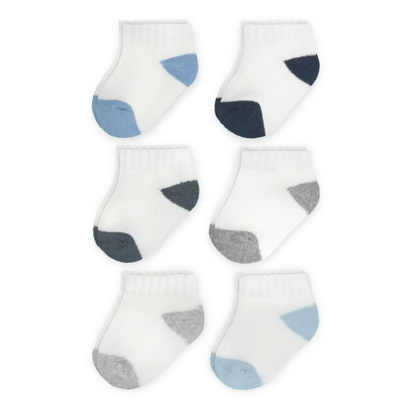 Carter's Child of Mine Baby Boys Low Cut Terry Socks, 6-Pack, Sizes 0-12 Months