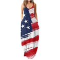 thumbnail image 4 of SMihono Robe Maxi Bohème d'Été pour Femmes Grande Taille Mode Féminine Col Rond Sans Manches Robe Imprimée de Plage, 4 of 7