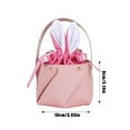 thumbnail image 4 of Easter Basket,Easter Bunny Ear Gift Bag with Drawstring Liner, Pink Leather Tote Bag with Handle, Reusable Easter Treat Bag for Eggs, Candies & Small Gifts, Cute Spring Party Favor Bag,Yellow, 4 of 7