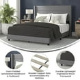 thumbnail image 3 of Flash Furniture Hollis Wingback Upholstered Platform Bed, Gray, Queen, 3 of 12