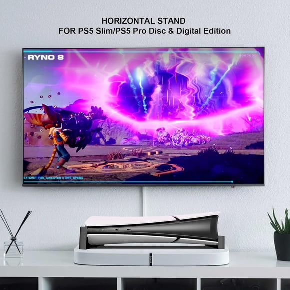 Accesorios para PS5 Pro Soporte horizontal, base compatible con PlayStation 5 Pro/Slim Disc y Digital Edition