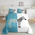 thumbnail image 2 of Homewish Female Men Wildlife Zebra Bedding Comforter Set 2pcs,Jungle Animal Stripes Twin Comforter Sets Microfiber,Vintage Aesthetic Breathable Bedding Set,Luxury Bedroom Decor,Reversible, 2 of 8