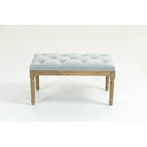 32"inch Dining Benches, Upholstered Ottoman Bench, Bed Bench for Bedroom Dining Room Living Room Entryway, Light Gray