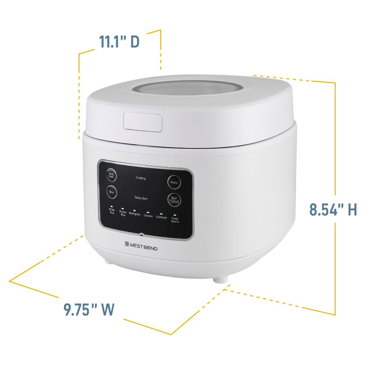 West Bend Programmable 12-Cup Multi-Function Rice & Grain Cooker- White