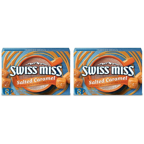 Swiss Miss Salted Caramel Flavored Hot Cocoa Mix, 1.38 oz. 8 Count (Pack of 2)