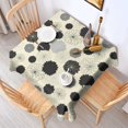 thumbnail image 2 of Geometric Flower and Dahlia Beige Square Tablecloth, Waterproof Wipeable Spillproof Washable Table Cover for Home Kitchen Party and Daily Decor 52"x52", 2 of 6