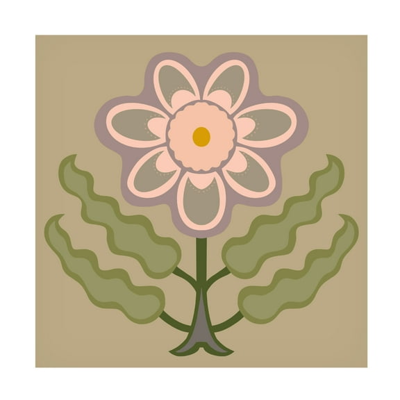Trademark Fine Art Regina Moore  Graphic Folk Flower III Canvas Wall Art
