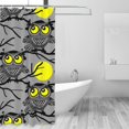 thumbnail image 2 of Shower Curtain, Moon Owl - Gray Waterproof Fabric Plastic Shower Curtain, Drying Fast Bathroom Curtain with 9 Buttonholes, Ruffle Shower Curtain 60x72in, 2 of 8