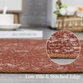 thumbnail image 4 of GlowSol 2x6 Solid Runner Rug Washable Jacquard Textured Kitchen Hallway Runner Yarn Dyed Farmhouse Floor Mat Low Pile Non-Slip Runners for Laundry, Brick Red, 4 of 5