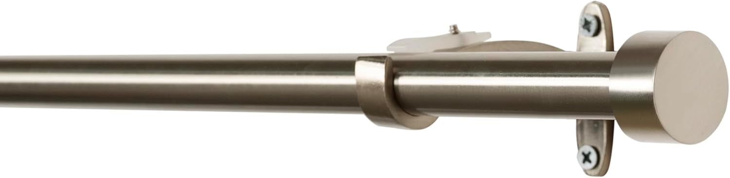Deco Window Minimalist 1 Inch Solid Pluto Adjustable Single Curtain Rods, 44 - 120 Inch