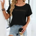 thumbnail image 4 of Vmvidoty Women's Summer Top Short Sleeved T-Shirt Round Neck Casual Blouses Tee Top Black L, 4 of 6