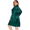 thumbnail image 4 of GFDYREE Women's Plus Size Satin Robes Plus Size Silky Kimonos Robes Sleepwear,Short, 4 of 4