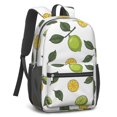 thumbnail image 2 of Lemon and Lime White Pattern 17" School Backpacks for Teens,Waterproof Oxford Fabric,S-Shape Padded Straps for School,Travel,Hiking,Camping, 2 of 6