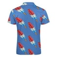 thumbnail image 5 of Fun Rocket Pop Popsicle Pattern Men Zipper T-shirt Summer Casual Short Sleeve T-shirt Top, 5 of 7