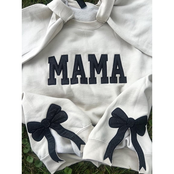 bow sweatshirt, viral side bow sweater, glitter bow, mama sweater, personalized sweater, bow crewneck, custom bow sweater