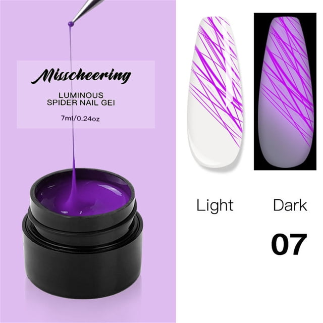 Uñas postizas a presión, regalos para mujeres, pegamento luminoso cepillado, pintura para uñas, fototerapia elástica, pegamento Spider, 8 ml, gancho de rodillo
