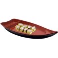 thumbnail image 2 of czcpp-HSSB-10RB, Sushi Boat Shape Plate Sushi Sashimi Serving Plate Melamine Plastic Tray 10 x 4.5 Inch (Red Black), 2 of 4