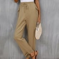 thumbnail image 5 of ShomPort Women High Waist Casual Wide Leg Long Palazzo Pants Business Office Straight Trousers, 5 of 9