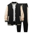thumbnail image 1 of Wyzesi Sweat Pantsuit Low Rise Men Men's New Fall and Winter Baseball Unif Or M Casual Versatile Men's Cardigan Jacket Colorblocking Sports Pants Suit Men Pantsuit Casual Inseam Stretch, 1 of 9
