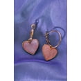 thumbnail image 2 of Ragstock Heart Charm Hoop Earrings, 2 of 4