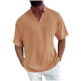 thumbnail image 2 of ZUKMRJPC Mens Short Sleeve T-Shirts V Neck Fashion Solid Color Summer Basic Tops Casual Loose Fit Sport Athletic Work Shirts, 2 of 7