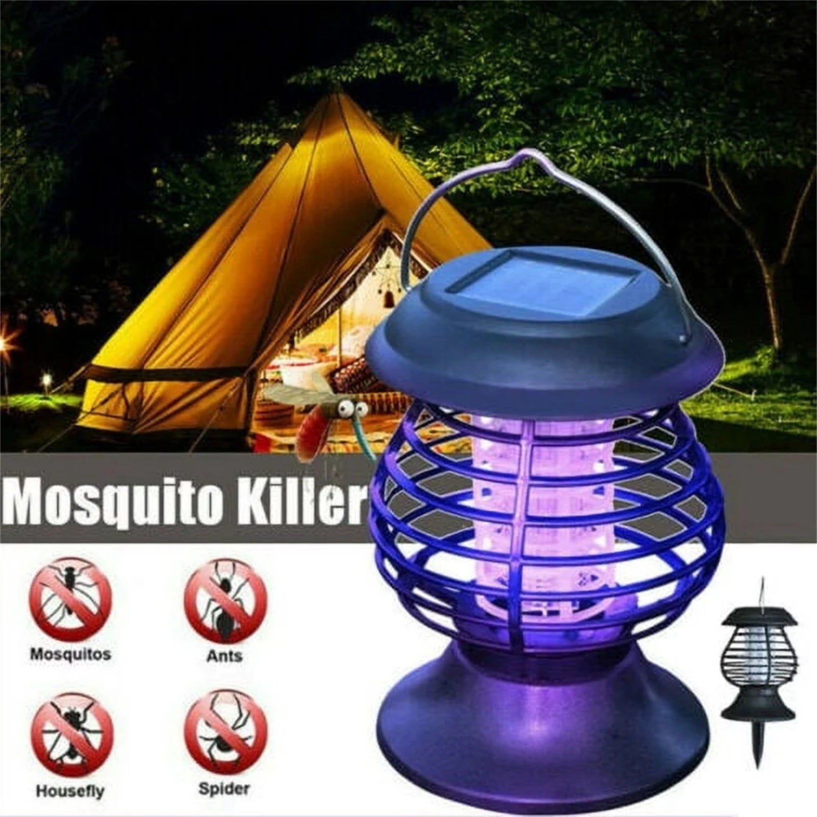 Solar Powered Mosquito Killers Light Insects Killing Hanging Lamp Garden Outdoor Solar Bug Light