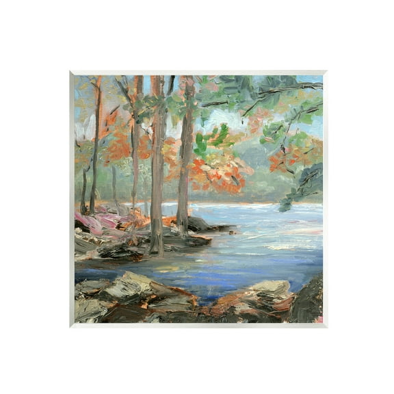 Stupell Woodland Creek Looming Trees Landscape Painting Wall Plaque Unframed Art Print Wall Art