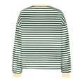 thumbnail image 5 of Womens Plus Size Striped Color Block Sweatshirts Long Sleeve Round Neck Casual Loose Fitting Pullovers Tops Shirts,Army Green,2XL, 5 of 5