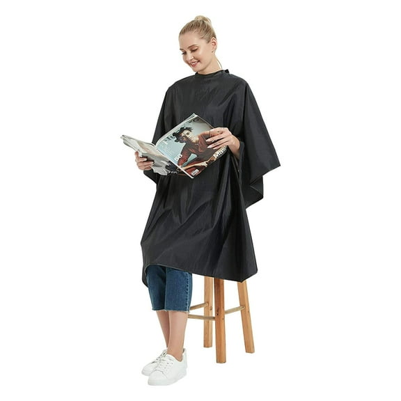 Perfehair Hair Cutting Cape with Snaps Closure, Salon Hairdressing Styling Barber Cape with Hand Holes-51 x 58 Inches, Black