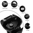 thumbnail image 4 of Artist hand Black Shampoo Barber Backwash Chair Salon Spa Beauty w/Ceramic Bowl,Sink, Foot Pedal, 4 of 14