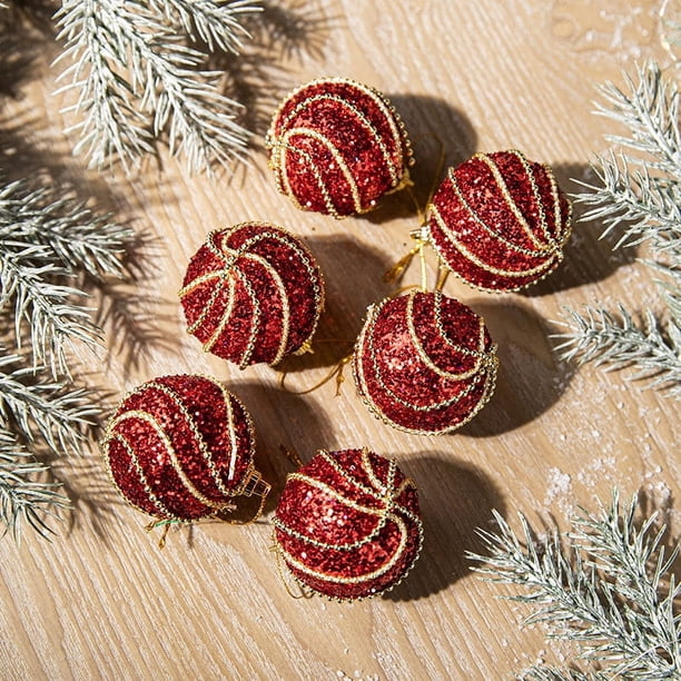 Ganfancp 6 Pcs Christmas Ball Ornaments Shatterproof Christmas Ornaments Set Múltiples Estilos Adornos para Árboles de Navidad También para Otras Decoraciones de Fiestas Rebajas Hoy Liquidación 6X Bo