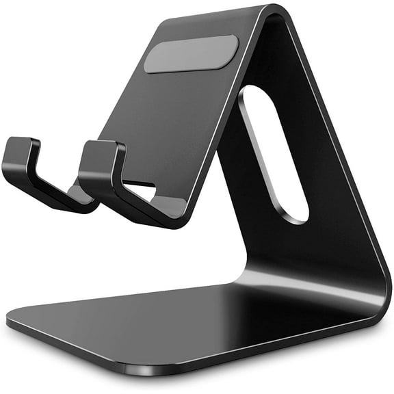 Cell Phone Stand, Cradle, Holder, Aluminum Desktop Stand Compatible with Switch, All Smart Phone, iPhone 11 Pro Xs Max Xr X Se 8 7 6 6s Plus SE 5 5s-Black