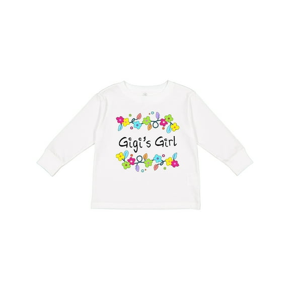 Inktastic Gigis Girl- Bright Flowers Girls Long Sleeve Toddler T-Shirt