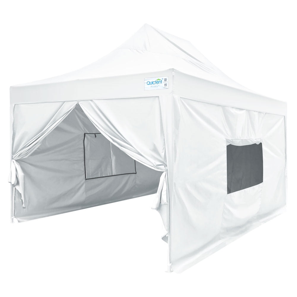 Quictent Privacy 10x15 EZ Pop up Canopy Tent with Sidewalls ,Mesh Windows Waterproof (White