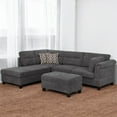 thumbnail image 1 of Cosmic Homes Sectional Sofa with Ottoman Grey, Accent Cushions Included, 1 of 8