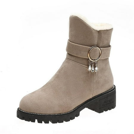 

Snow Boots for Women Womens Winter Snow Boots Ankle Boots Fashion Furry Warm Short Boot Waterproof Snow Boots Trendy