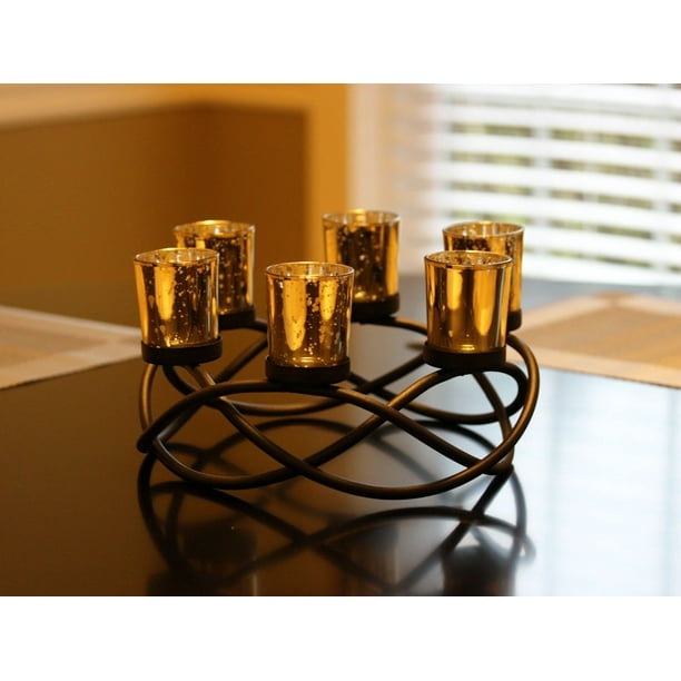 Table Candle Holder Centerpiece Black Gold Votive Cups Com Table Candle Holder Centerpiece Black, Round Candle Holder Centerpiece