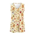 thumbnail image 4 of Jeiento Merry Christmas Gingerbread Tank Tops for Women Loose Fit Casual Flowy T-shirt Wide Strap Tank Tops Comfort Soft Sleeveless Blouse Christmas Tshirt Party Costume,5XL, 4 of 7