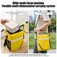 thumbnail image 5 of Tdxkok Wide Opening Insulated Lunch Bag with Reflective Stripe Detachable Strap thermal Food Carrier for Students office Work Yellow, 5 of 6