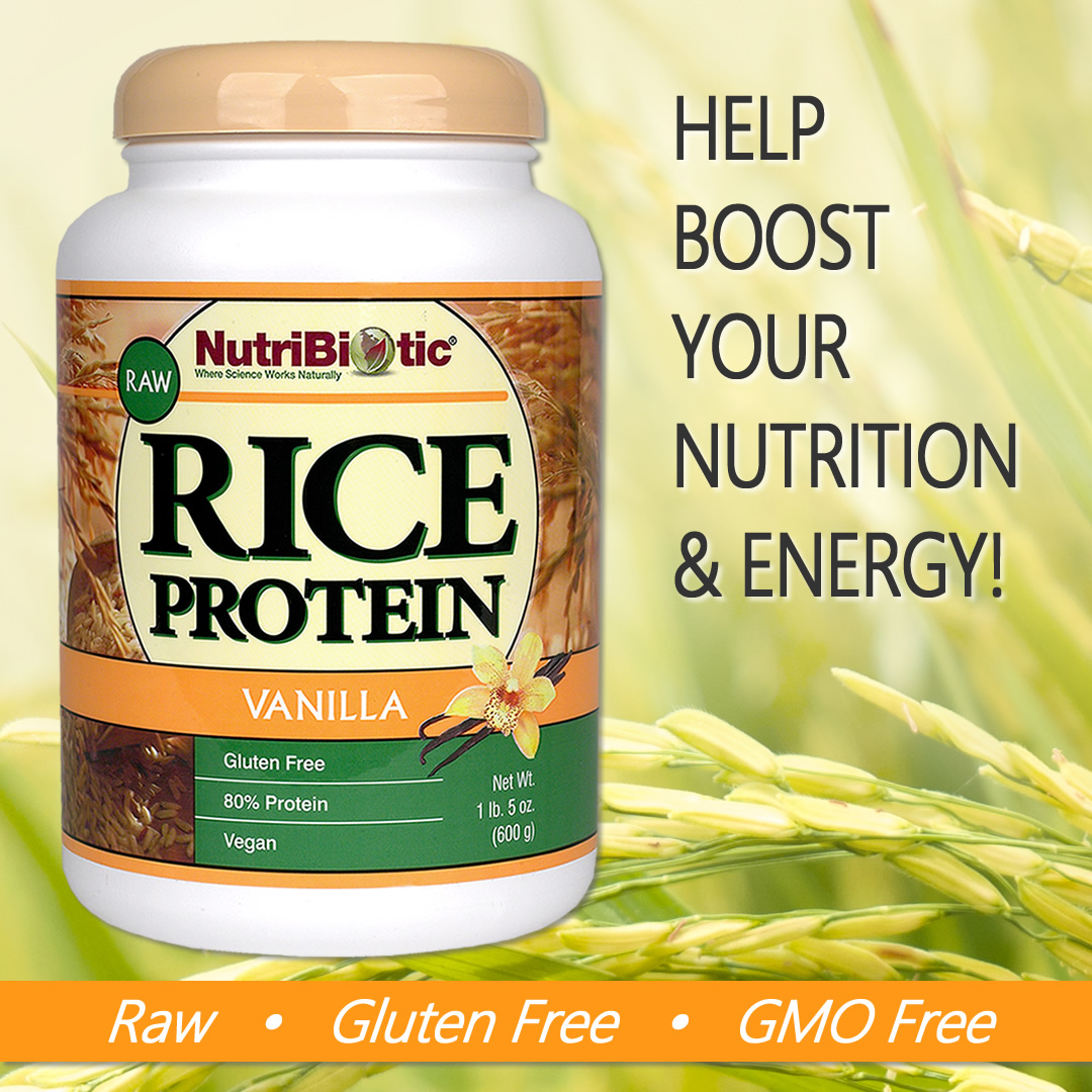 NutriBiotic Vanilla Rice Protein, Vegan Protein Powder, 1 Lb. 5 Oz (600g)