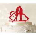 thumbnail image 1 of Wedding Couple Cake Topper With Heart Personalized Cake Topper Color Option Available 6-7 Inches Wide, 1 of 1