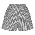 thumbnail image 5 of RYRJJ Boxer Shorts for Women Gingham Pajama Summer Casual Lounge Sleep Plaid Shorts Y2K Beach Bottoms(Black,XL), 5 of 6