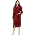 thumbnail image 1 of Womens Mens Fleece Robe Soft Plush Bathrobe Long Warm, 1 of 7