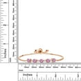 thumbnail image 5 of Gem Stone King 18K Rose Gold Plated Silver Pink Created Sapphire and White Created Sapphire Tennis Bracelet for Women (2.95 Cttw, Fully Adjustable up to 9 inch), 5 of 5