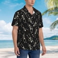 thumbnail image 3 of Sikiie Happy Skeletons Dancing Print Men's Hawaiian Shirt, Summer Beach Button Pocket Short Sleeve T-Shirt,XX-Large, 3 of 7